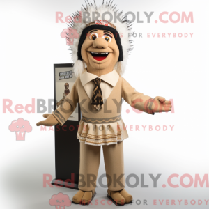 Tan Chief mascot costume...