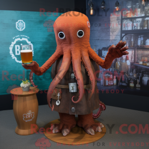 Rust Kraken mascot costume...