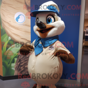 Tan Blue Jay maskot kostume...