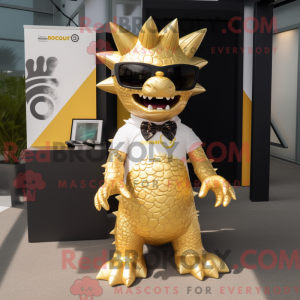 Gold Stegosaurus mascot...