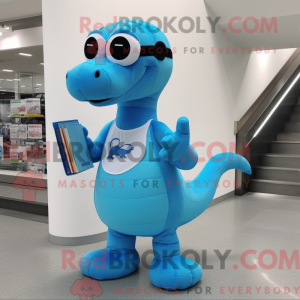 Sky Blue Diplodocus mascot...