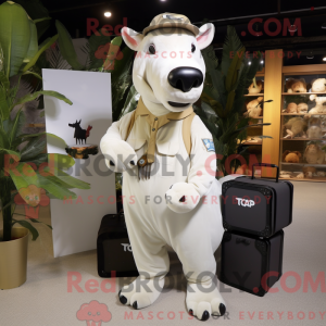 White Tapir mascot costume...