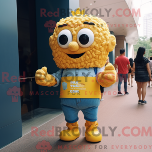 Gul Pop Corn maskot kostume...