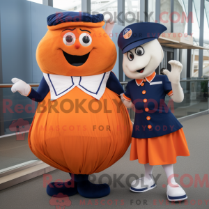 Navy Orange mascot costume...