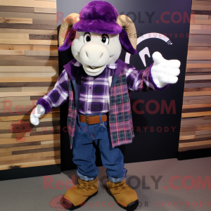 Purple Ram mascot costume...
