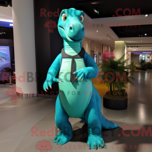 Turquoise Diplodocus mascot...