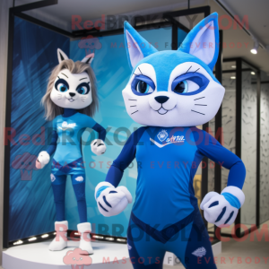 Blue Lynx mascot costume...