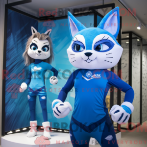 Blue Lynx maskot kostume...