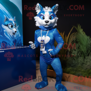 Blue Lynx maskot kostume...