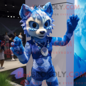 Modrá postava maskota Lynx...