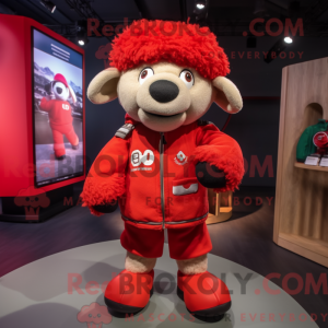 Red Sheep mascot costume...