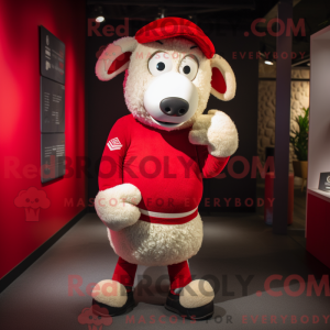 Red Sheep mascot costume...