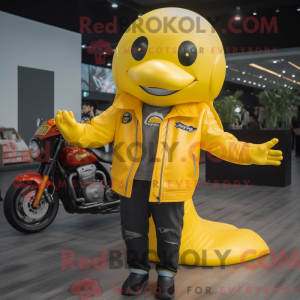Yellow Whale mascot costume...