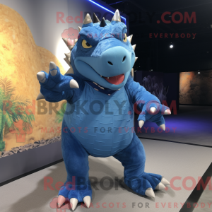Blue Ankylosaurus mascot...