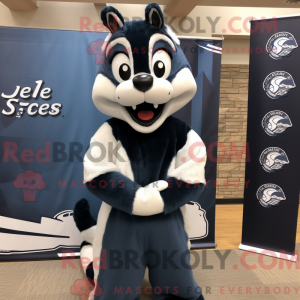 Navy Skunk mascot costume...