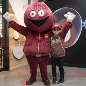 Maroon Ray mascottekostuum...