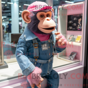 Pink chimpanse maskot...