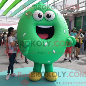 Green Donut mascot costume...