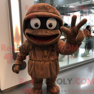 Brown Demon mascot costume...