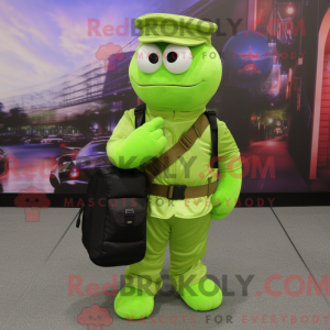 Mascotte de commando vert...