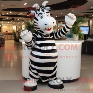 Hvit Zebra-maskotdraktfigur...