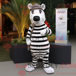White Zebra mascot costume...