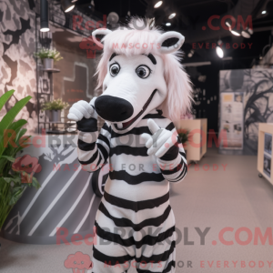 Hvid Zebra maskot kostume...