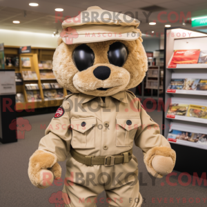 Tan Commando mascot costume...