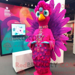 Magenta Peacock mascot...