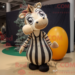 Tan Zebra mascot costume...