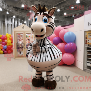 Tan Zebra maskotdraktfigur...