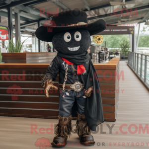 Black Cowboy mascot costume...