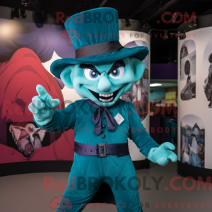 Teal Vampire mascot costume...