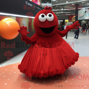 Red Moussaka mascot costume...