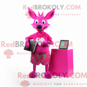 Magenta Deer maskot kostume...
