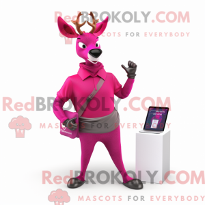 Magenta Deer mascot costume...