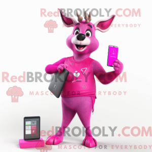 Magenta Deer maskot kostume...