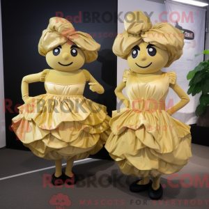 Gold Cabbage mascot costume...