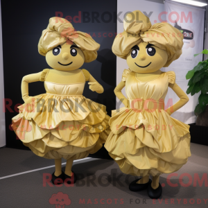 Gold Cabbage maskot kostume...