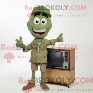 Green Television mascot...