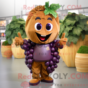 Brun Grape maskot kostume...