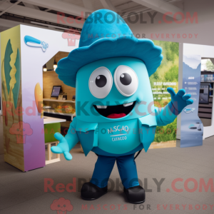 Cyan Tacos mascot costume...