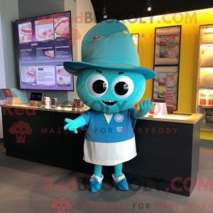 Cyan Tacos mascot costume...