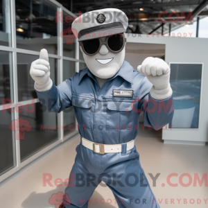 Silver Navy Soldier mascot...