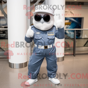 Sølv Navy Soldier maskot...