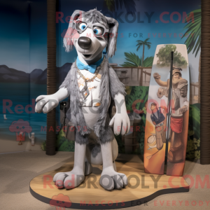 Gray Dog mascot costume...