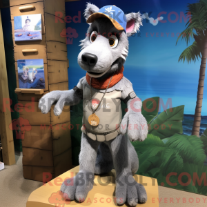 Gray Dog mascot costume...