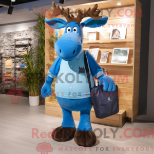Blue Moose mascot costume...