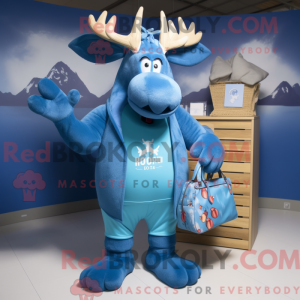 Blue Moose mascot costume...