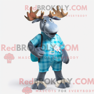 Blue Moose mascot costume...